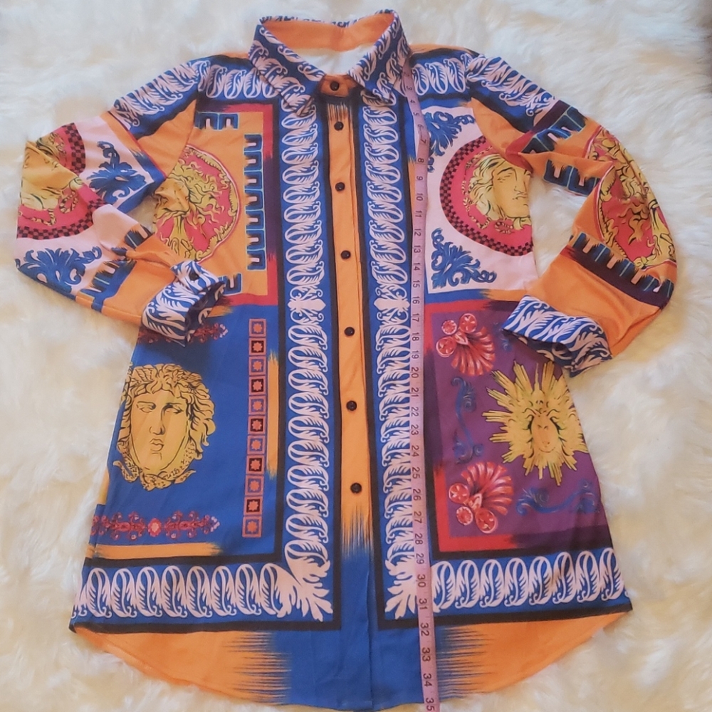 Vibrant shirt dress for women - Picture 1 of 5